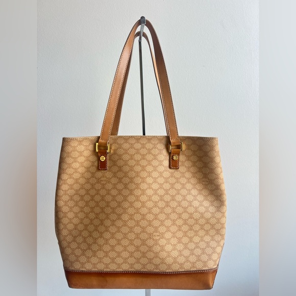 CELINE Macadam Coated Canvas Tote Bag | Vintage Made in Italy *flawed lining - Picture 1 of 14